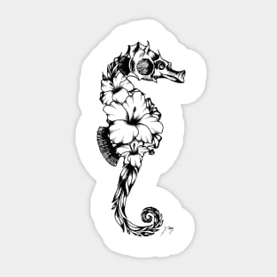 Floral Seahorse Sticker